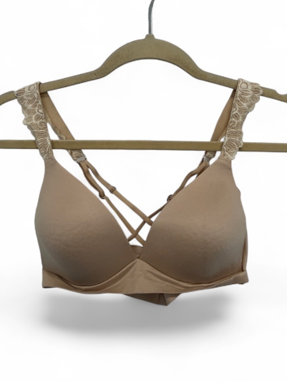 Aerie Sunnie Wireless Lace-Trim Bralette with Crisscross Back